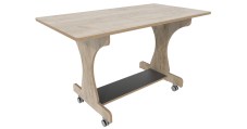 Hoogzit tafel L120 x B64 cm grey craft oak Tangara Groothandel voor de Kinderopvang Kinderdagverblijfinrichting